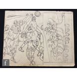 ALBERT WAINWRIGHT (1898-1943) - A sketch of young men playing football and a further study of a