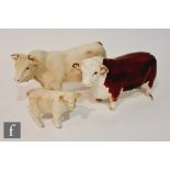 A Beswick Charolais Bull, model 2463A, together with a Beswick Hereford bull Ch. of Champions and