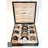 A boxed set of six later 20th Century Wedgwood coffee cups and saucers in patterns Soane,