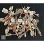 A parcel lot of assorted hallmarked silver teaspoons, silver handled button hooks and shoe horns,