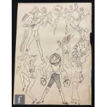 ALBERT WAINWRIGHT (1898-1943) - A sketch showing studies of characters playing musical instruments