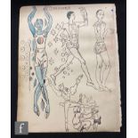 ALBERT WAINWRIGHT (1898-1943) - 'Danseur', depicting sketches of various male dancers, to the