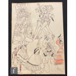 ALBERT WAINWRIGHT (1898-1943) - A study of figures including a showgirl in elaborate costume, and