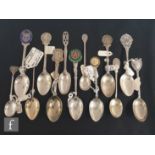 A parcel lot of assorted hallmarked silver teaspoons, all tennis themed, to include enamelled and