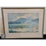 CLAUDE MARKS (EX. 1899-1915) - A lake scene with flight of swans, pastel drawing, signed, framed,