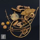 A small parcel lot of assorted 9ct and other items to include brooches, chain, dress studs,