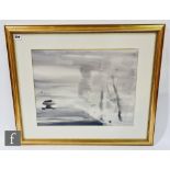 RUSSIAN SCHOOL (LATE 20TH CENTURY) - An extensive misty river landscape, watercolour, signed
