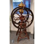 A 19th century American cast iron full size floorstanding coffee grinder by Henry Troemner,
