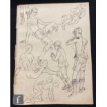 ALBERT WAINWRIGHT (1898-1943) - A study of young boys in various poses, to the reverse a poem, 'Hook