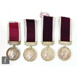 Four George VI Army Long Service and Good Conduct medals each with Regular Army bar to 7814613 Sjt.