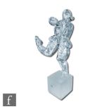 A Sergio Rosin for Murano sculptural figural group with a stylised male in clear crystal with