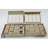 A collection of black and white photographic slides illustrating army regiments, troop ships, camps,