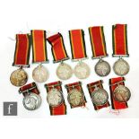 Eleven Africa Service medals, ten with prefix serial numbers. (11)