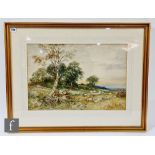 DAVID BATES (1840-1921) - 'The Shepherd's Watch', watercolour, signed, framed, 35cm x 53cm, frame