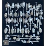 A parcel lot of assorted American silver souvenir teaspoons to include New York and Native