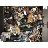 A large collection of plastic animals, majority Schleich but includes some Papo, to include