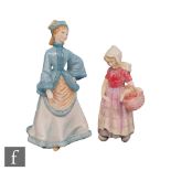 A Royal Doulton figurine Annette HN1550 together with a Royal Worcester figurine Rebecca. (2)