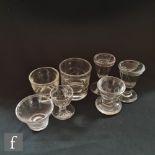 A small assorted collection of 18th Century and later glass ware to include a patty pan with