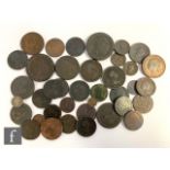 Two George III Cartwheel twopences 1797, a penny 1806, a half penny copper token 1799, a half