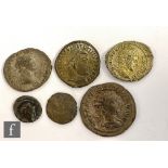 A Roman denarius Trajan (98 -117 AD) Cappodocia Caesarea, an Antonius Pius denarius, a Volusian