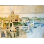 COOPER (CONTEMPORARY) - A harbour scene with sailing boats, acrylic on canvas, signed, framed,