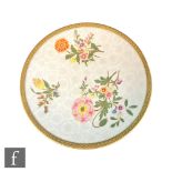 A late 19th Century Royal Worcester cabinet plate in the Aesthetic style decorated with sprays of