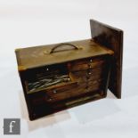 A small oak apprentice or tool chest, fitted with five long drawers, width 43cm.
