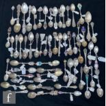 A parcel lot of assorted Canadian silver souvenir teaspoons to include Toronto, Quebec and other