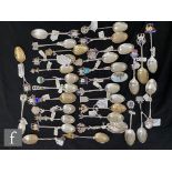 A parcel lot of hallmarked silver souvenir teaspoons relating to Scottish towns to include
