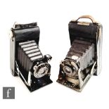 Two 1930s folding cameras, to include an Ensign Singlo, with a 105mm Ensar Anastigmat F7.7 lens,