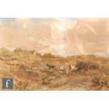 WILLIAM BENNETT (1811-1871) - A cart on a heathland track, watercolour, signed and dated 1855,