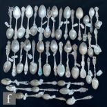 A parcel lot of assorted American silver souvenir teaspoons to include Native American and other