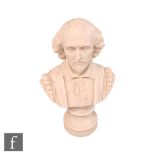 A 19th Century Copeland Crystal Palace Art Union Parian bust of William Shakespeare, after the