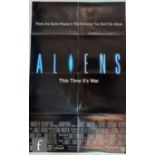 An Aliens (1986) US One Sheet film poster, folded.