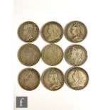 Various George III to George V crowns 1820, 1821, 1845, 1890, 1891, 1896, 1897, 1935 and a 1900