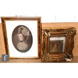 ENGLISH SCHOOL (MID 19TH CENTURY) - Portrait of a lady, bust length, oval, oil on board, framed, 7cm