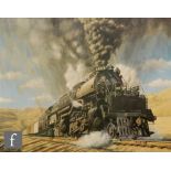 PETER EVERETT (CONTEMPORARY) - Study of the steam locomotive Union Pacific, No: X4019, oil on