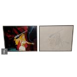 An original pencil drawing and animation cel from the 1983 series 'He-Man and the Masters of the
