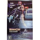 A Robocop (1987) US One Sheet film poster with artwork of Peter Weller by Mike Bryan, folded.