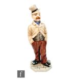 A late 19th Century Royal Worcester 'man menu holder' from the Down and Out series modelled by James