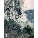GWILYM JOHN BLOCKLEY (B. 1921) - 'Tree Patterns', watercolour, signed, bears studio label verso,