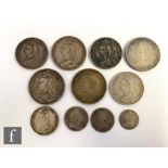 Various Victoria to George VI crowns 1889, 1890, 1895 and 1937, three double florins all 1889, a