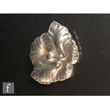 A Danish silver brooch modelled as a flower head, width 34mm, weight 7g, numbered 107, import