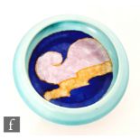 Clarice Cliff - Inspiration - A small circular pin dish with roll rim decorated to the central