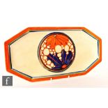 Clarice Cliff - Broth - A shape 334 sandwich tray circa 1929, hand painted with a central roundel of