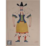 Albert Wainwright (1898-1943) - 'She wou'd if she cou'd', a costume design, watercolour, signed,