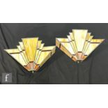 Unknown - A pair of 1930s leaded up-lighting wall light