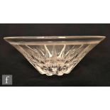 Stuart & Sons - A 1930s Art Deco glass bowl of flared circular form radially cut with a sun burst