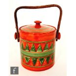 Clarice Cliff - Original Bizarre - An early Hereford shape biscuit barrel circa 1927, hand painted