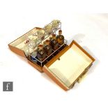Brexton - A 1960s picnic drinks carry case or bottle holder, the fitted rack interior including